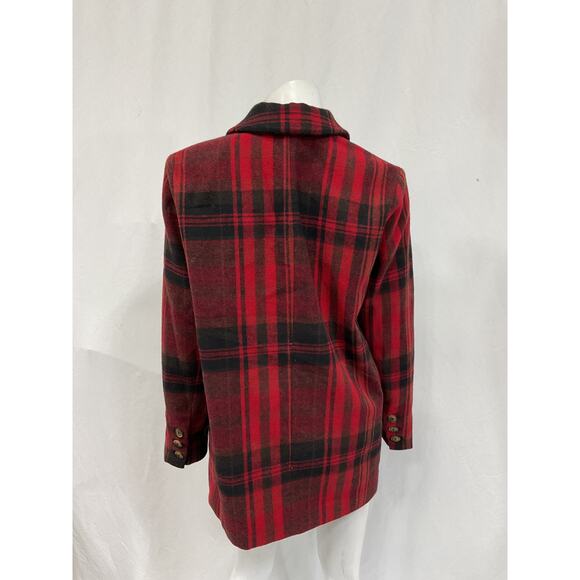 Free People 'Mari' Red Plaid Blazer Size S - Picture 3 of 5
